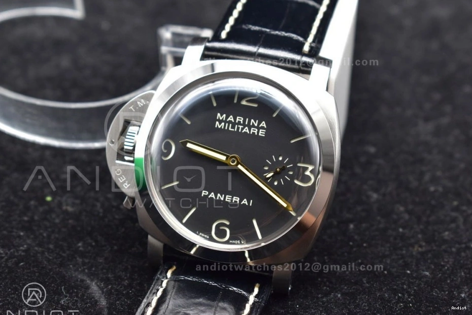 A6497 Edition H 1:1 Superlumed on Y-Incabloc XF Leather PAM217 Dial with Best Black Strap 0113